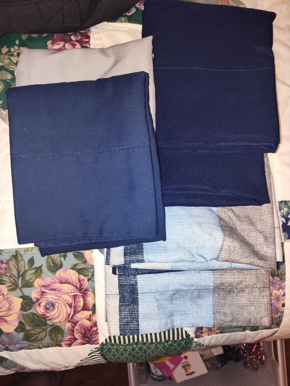 Assorted Navy and Light Blue Fabric Panels